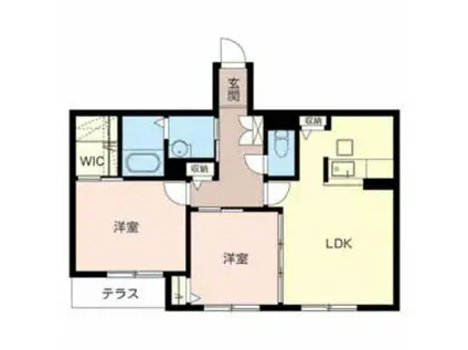 シャーメゾン中島(2LDK/1階)の間取り写真