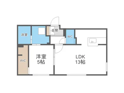 GEレジデンス琴似(1LDK/4階)の間取り写真