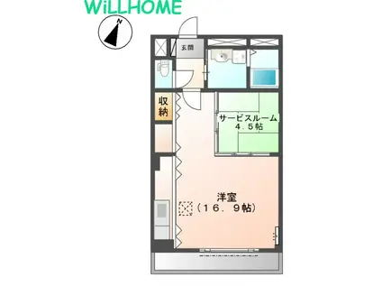 わかやま電鉄貴志川線 日前宮駅 徒歩21分 2階建 築18年(1LDK/1階)の間取り写真