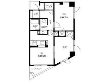 クリーン下北沢(2DK/4階)の間取り写真