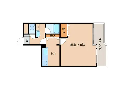 三和平城グランドパレス(1K/1階)の間取り写真