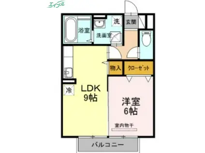 ステラA棟(1LDK/2階)の間取り写真