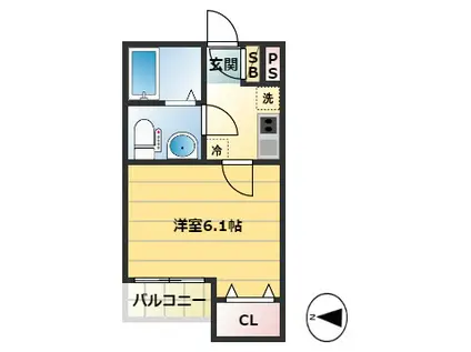 グランシーズ天王台(1K/3階)の間取り写真