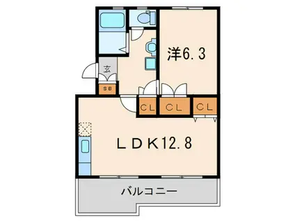ロイヤルマンション2号棟(1LDK/5階)の間取り写真