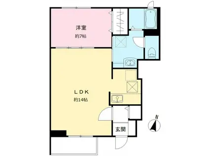 グレイスガーデン成城(1LDK/1階)の間取り写真