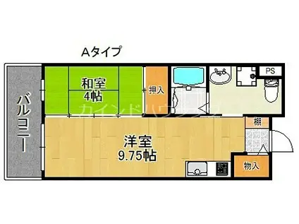 サンロワール和泉砂川(ワンルーム/4階)の間取り写真