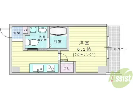 MCOURT関大前(1K/7階)の間取り写真