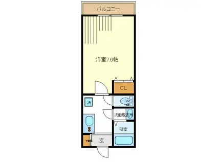 サン・フォレスタ(1K/1階)の間取り写真