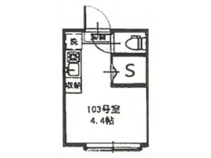 CREA中野坂上(1K/1階)の間取り写真