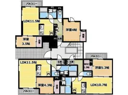 アリビオ五反野(1LDK/1階)の間取り写真