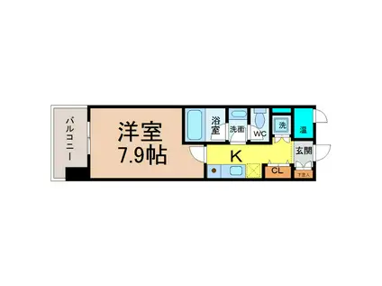 CASAプラスアルファ名駅南(1K/8階)の間取り写真