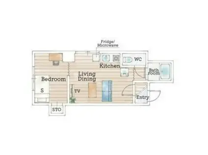 パ-クヒルズ美園(1DK/3階)の間取り写真