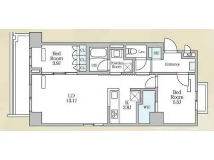 ロイジェント西新井(2LDK/4階)の間取り写真