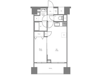 リーガルタワー神保町(1LDK/6階)の間取り写真