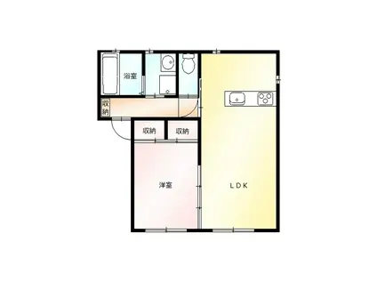 ルントベルク A101(1LDK/1階)の間取り写真