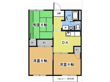 カーサツジ(3DK/1階)の間取り写真