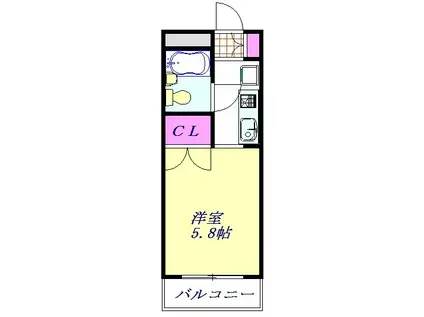 ソワレ東大宮2(1K/3階)の間取り写真