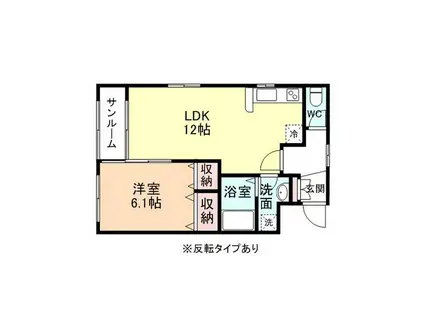 I LAND(1LDK/1階)の間取り写真