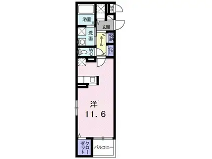 KHILLS(1K/4階)の間取り写真