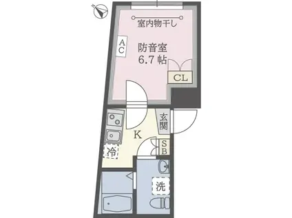 コンポジット荻窪ラシクラス(1K/1階)の間取り写真