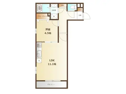 クアトロSHOTO(1LDK/1階)の間取り写真