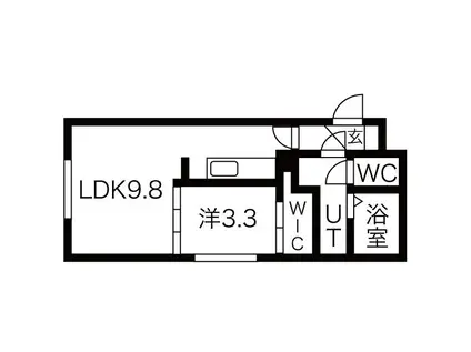 フィオーレ山鼻(1LDK/3階)の間取り写真