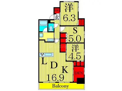 アーバンパーク立石(2SLDK/8階)の間取り写真