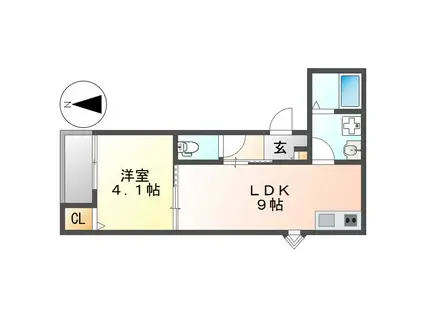 LECOCON中川II(1LDK/2階)の間取り写真