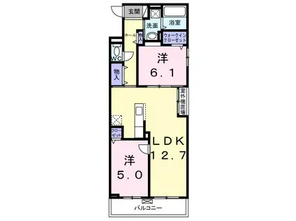 京阪本線 牧野駅 徒歩27分 3階建 新築(2LDK/2階)の間取り写真