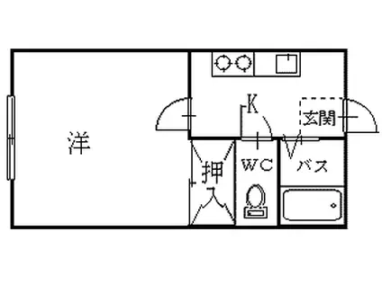 メゾンサンパティ(1K/1階)の間取り写真