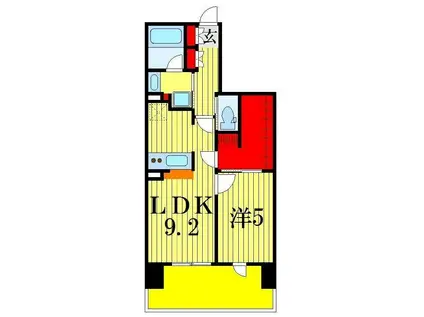 クレア堀切菖蒲園(1LDK/9階)の間取り写真