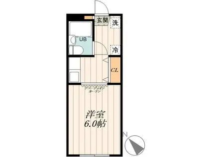 アーバンK(1K/1階)の間取り写真