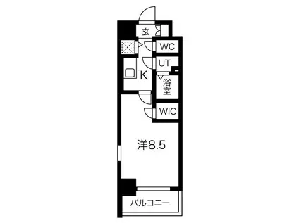 エスプレイス京都RAKUNAN(1K/2階)の間取り写真
