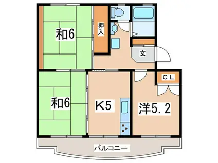 エスポワール湯本(3K/3階)の間取り写真