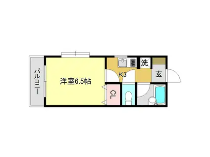 コーポチェリーツリー(1K/3階)の間取り写真