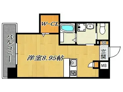 LA NATURE 大野(ワンルーム/2階)の間取り写真