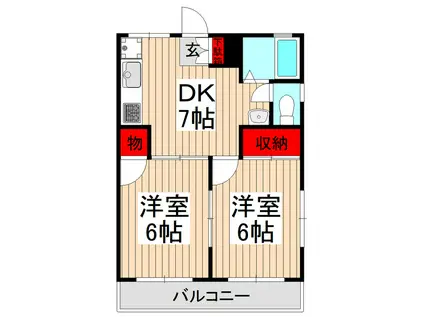 第2ホワイトハイツ(2DK/3階)の間取り写真