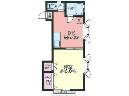 ハイツグリーンシティ(1DK/1階)の間取り写真