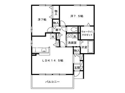 エスポワールB(2LDK/2階)の間取り写真