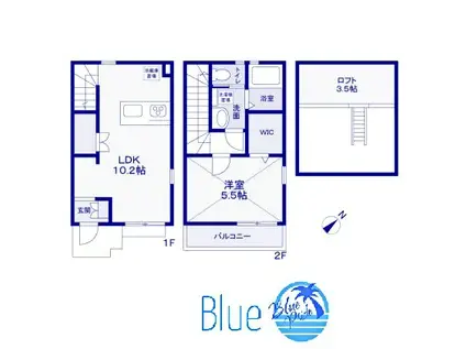 プラージュ材木座(1LDK/1階)の間取り写真