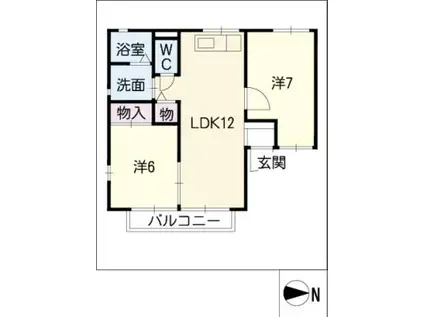 レトア青山(2LDK/2階)の間取り写真