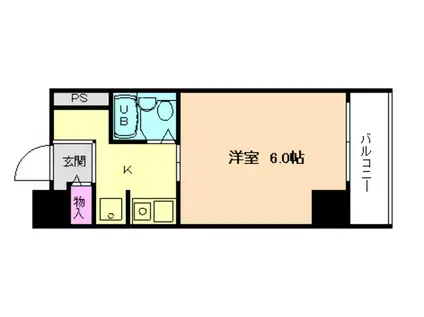 スペランツァ出雲天満橋(1K/4階)の間取り写真