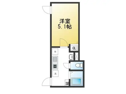 ATRAS MATUDO(1K/2階)の間取り写真