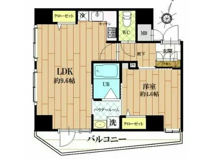 ステージグランデ文京小石川(1LDK/7階)の間取り写真