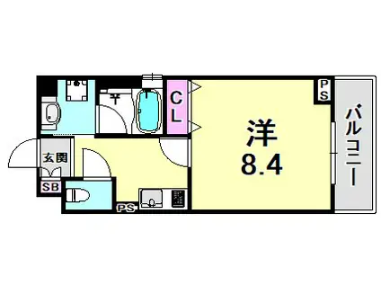 LAFFICE住吉本町(1K/4階)の間取り写真