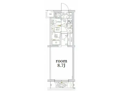LOG西馬込(1K/4階)の間取り写真