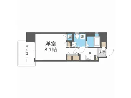 グラマシー京橋(1K/2階)の間取り写真