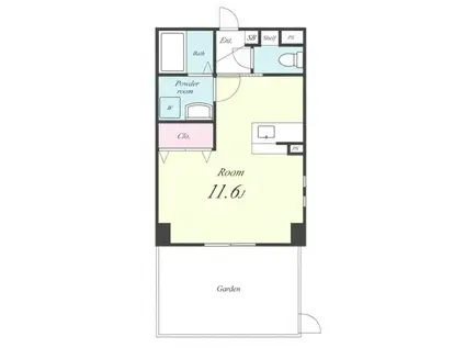 サウスローズ古市(1K/1階)の間取り写真