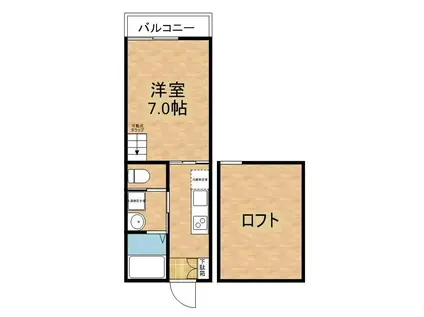 リーブル(1K/2階)の間取り写真