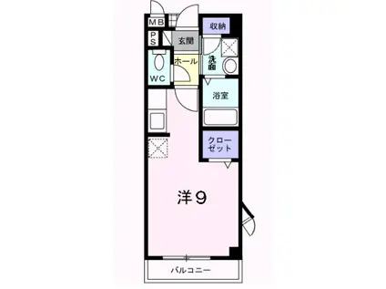 ベル アルモニー1番館(ワンルーム/2階)の間取り写真